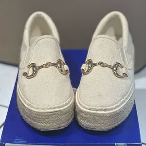 H&M Cream Espadrilles with Gold Detail